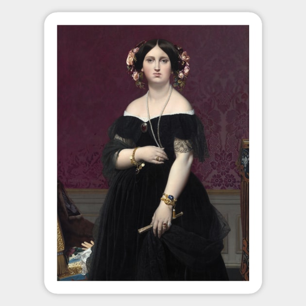 Madame Moitessier by Jean-Auguste-Dominique Ingres Sticker by Classic Art Stall